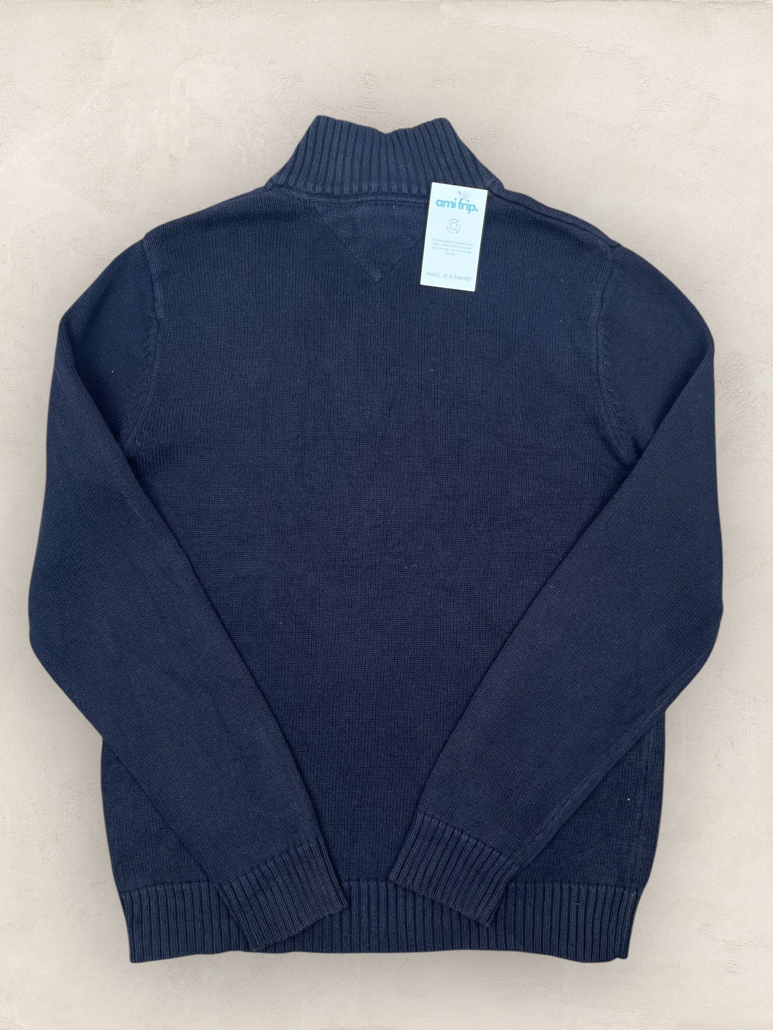 1/4 zip Homme Tommy Hilfiger Bleu Marine L Ref:3680 - Bleu Marine - L - amifrip