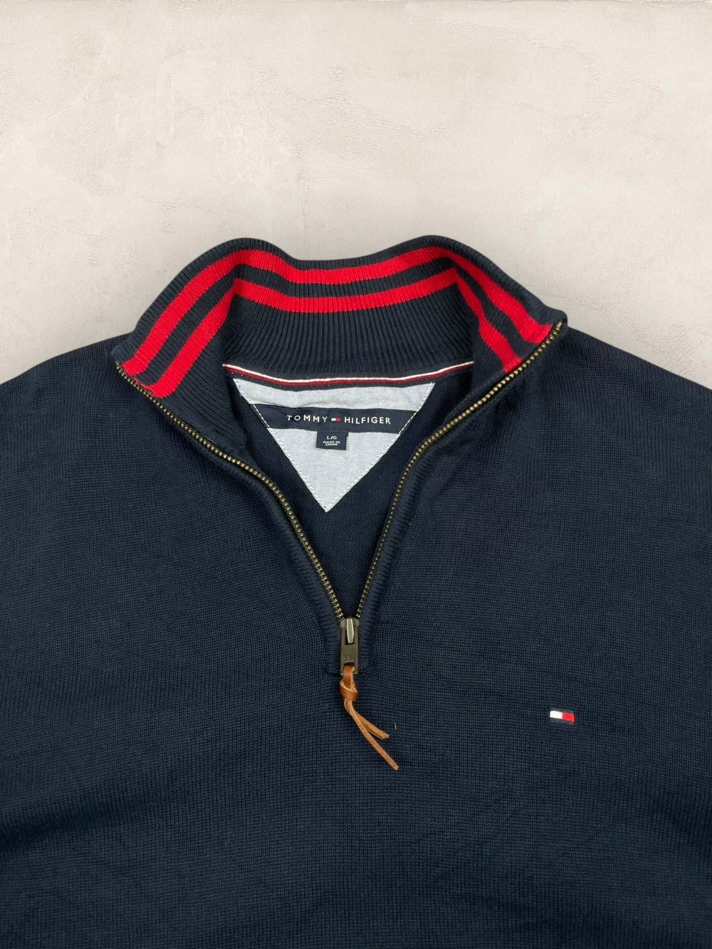 1/4 zip Homme Tommy Hilfiger Bleu Marine L Ref:3687 - Bleu Marine - L - amifrip