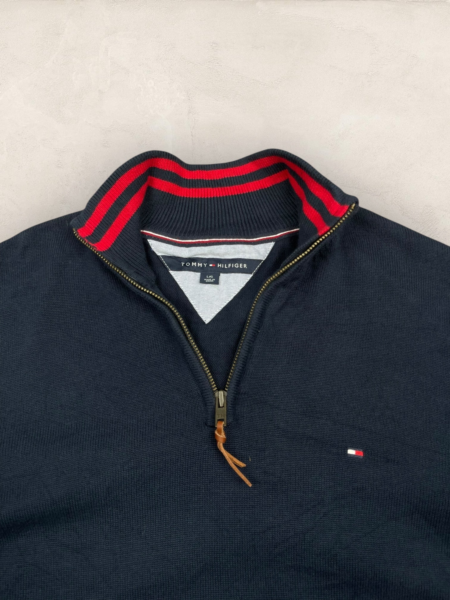 1/4 zip Homme Tommy Hilfiger Bleu Marine L Ref:3687 - Bleu Marine - L - amifrip