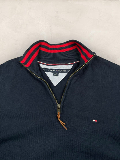 1/4 zip Homme Tommy Hilfiger Bleu Marine L Ref:3687 - Bleu Marine - L - amifrip