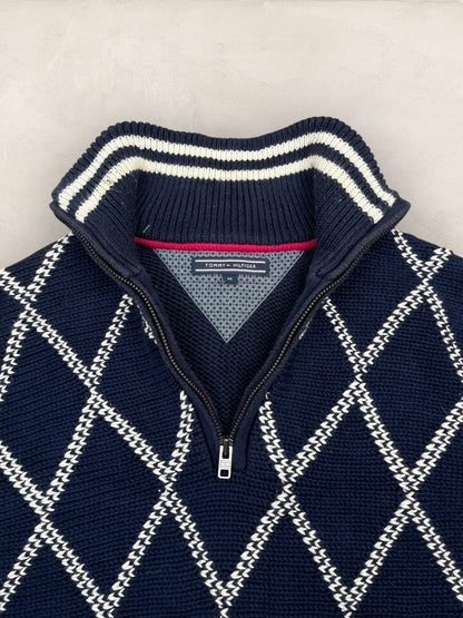 1/4 zip Homme Tommy Hilfiger Bleu Marine M Ref:3688 - Bleu Marine - M - amifrip