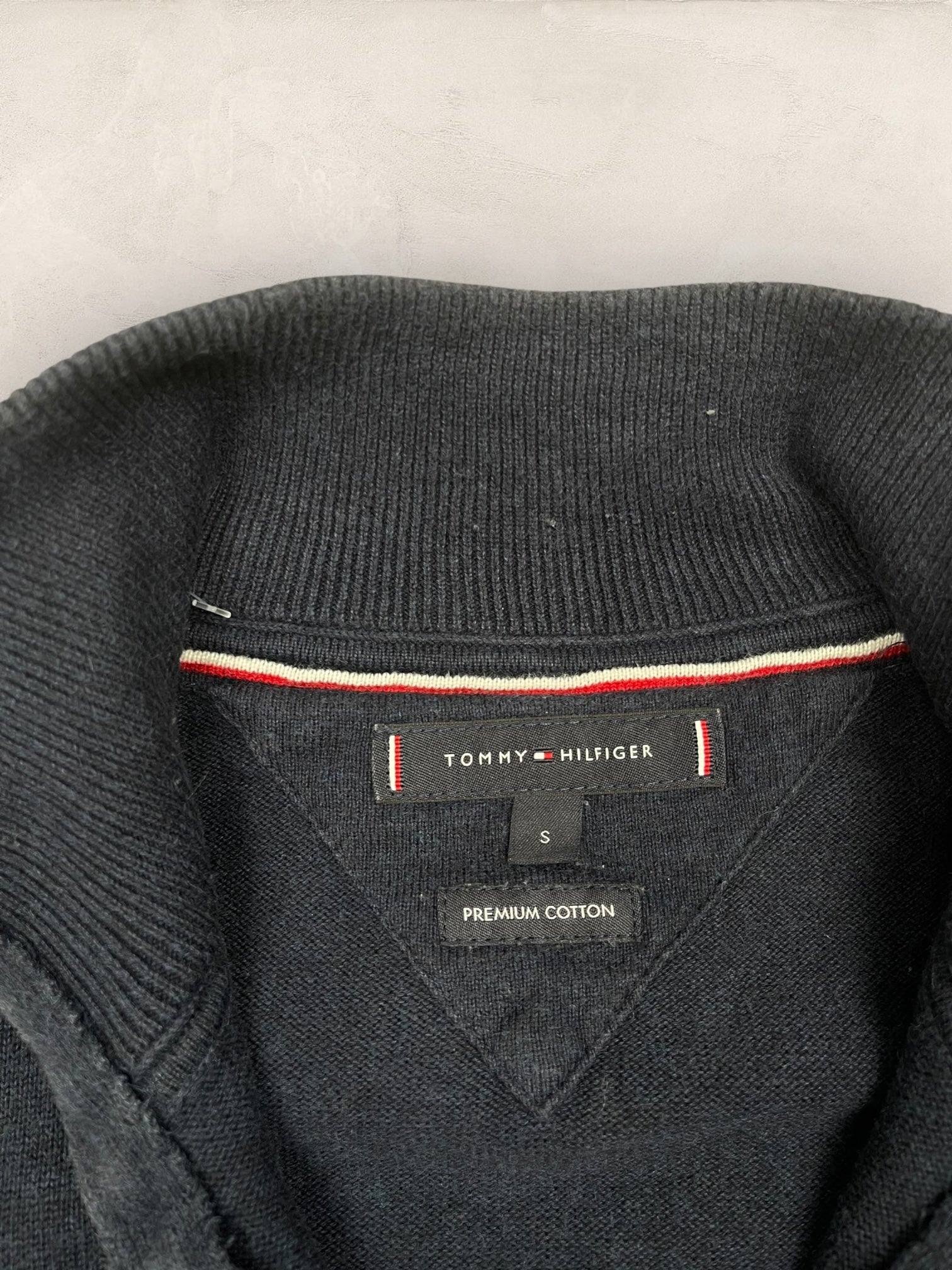 1/4 zip Homme Tommy Hilfiger Bleu Marine S Ref:3677 - Bleu Marine - S - amifrip