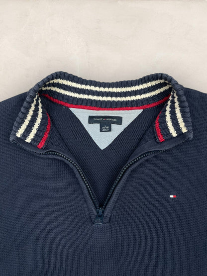 1/4 zip Homme Tommy Hilfiger Bleu Marine S Ref:3685 - Bleu Marine - S - amifrip