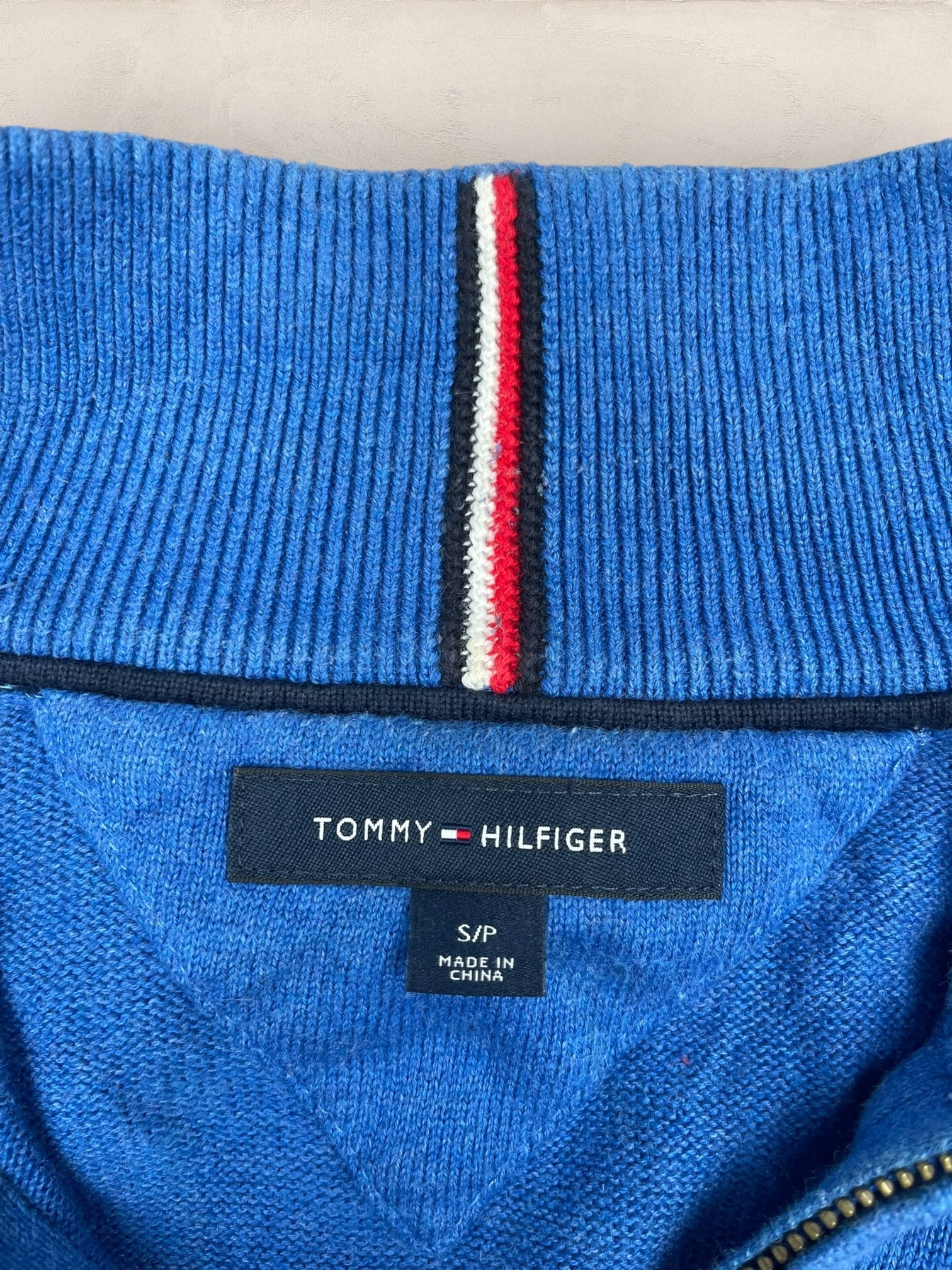 1/4 zip Homme Tommy Hilfiger Bleu S Ref:3623 - Bleu - S - amifrip