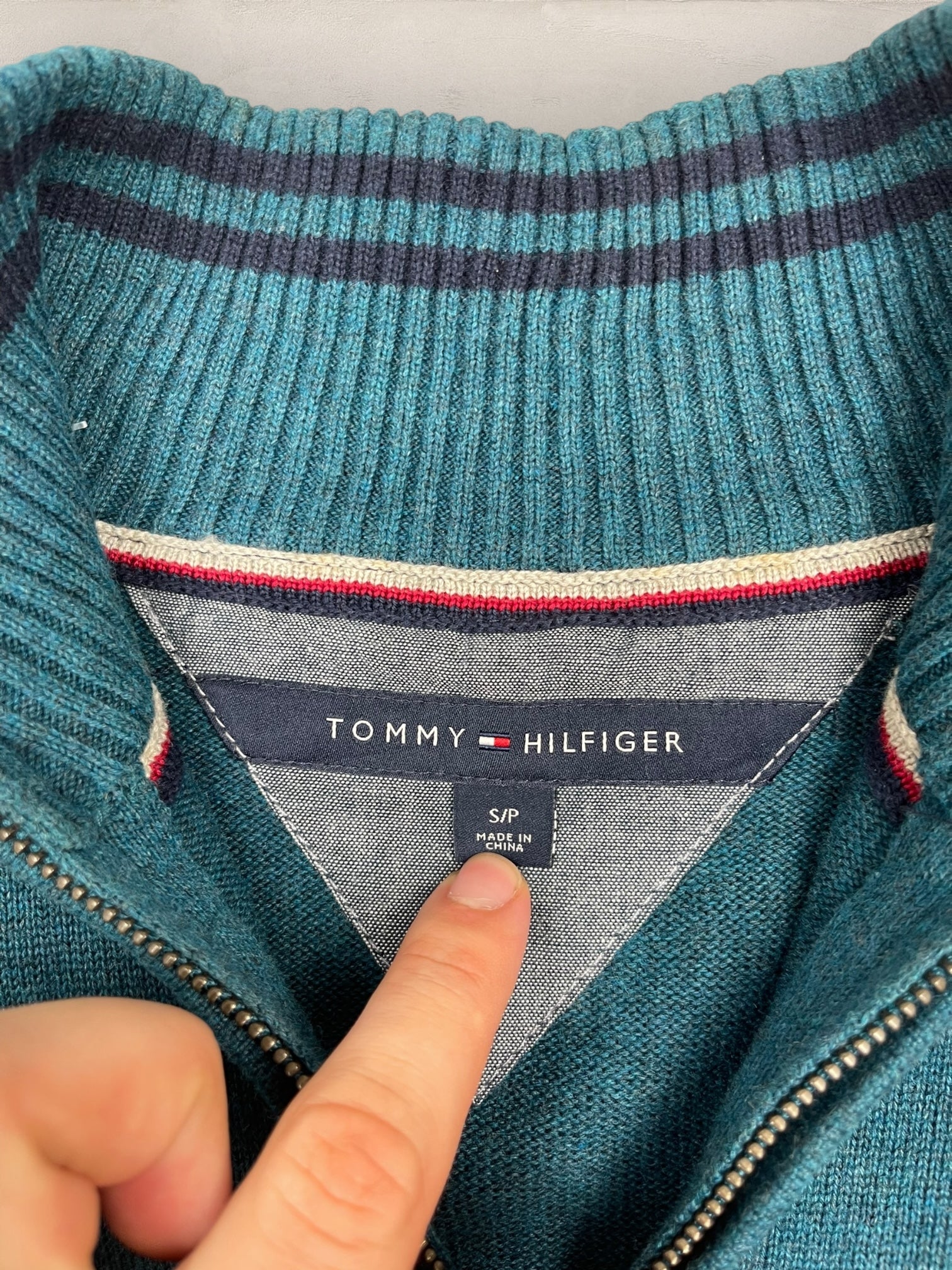 1/4 zip Homme Tommy Hilfiger Bleu S Ref:3695 - Bleu - S - amifrip