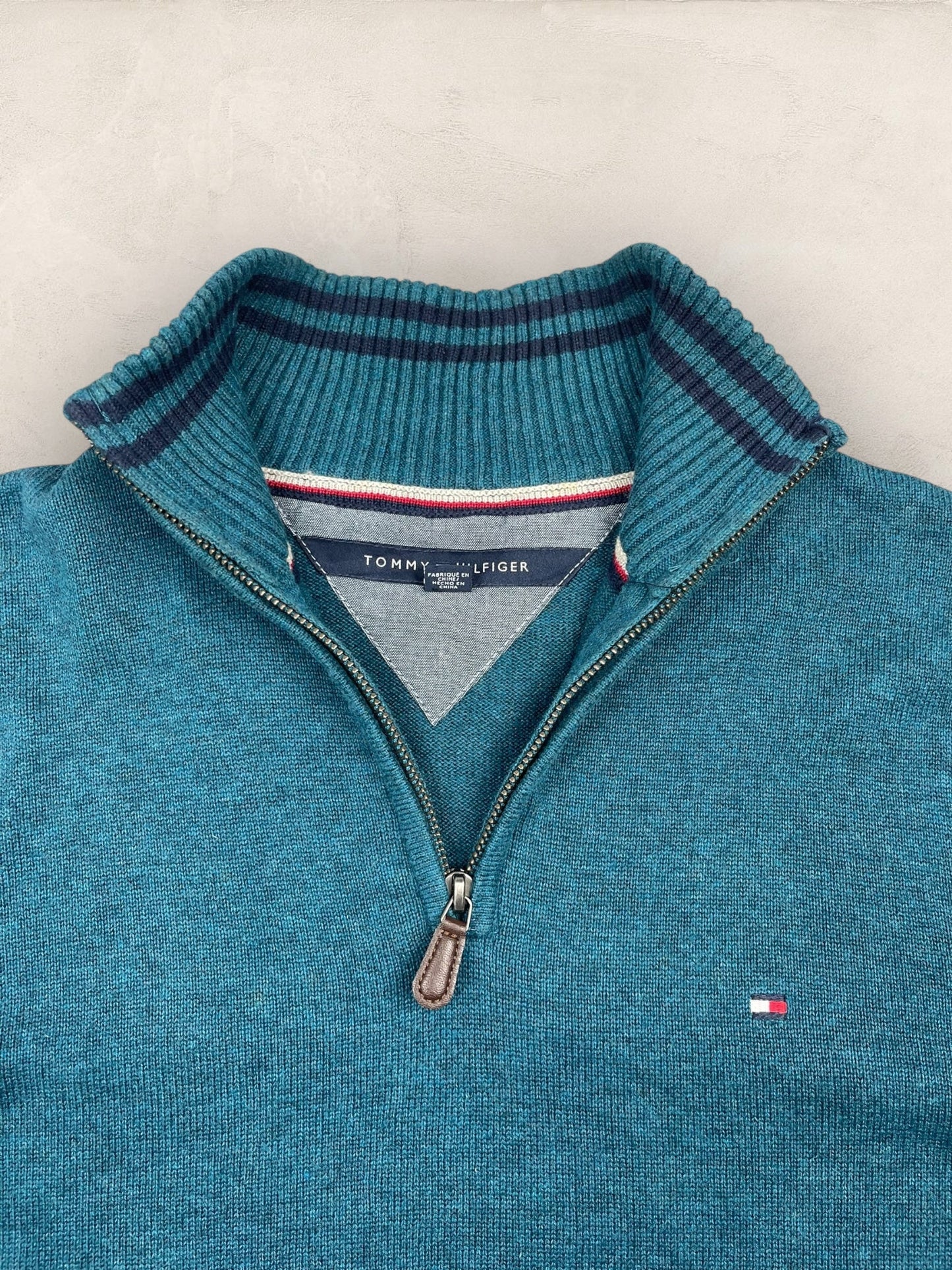1/4 zip Homme Tommy Hilfiger Bleu S Ref:3695 - Bleu - S - amifrip