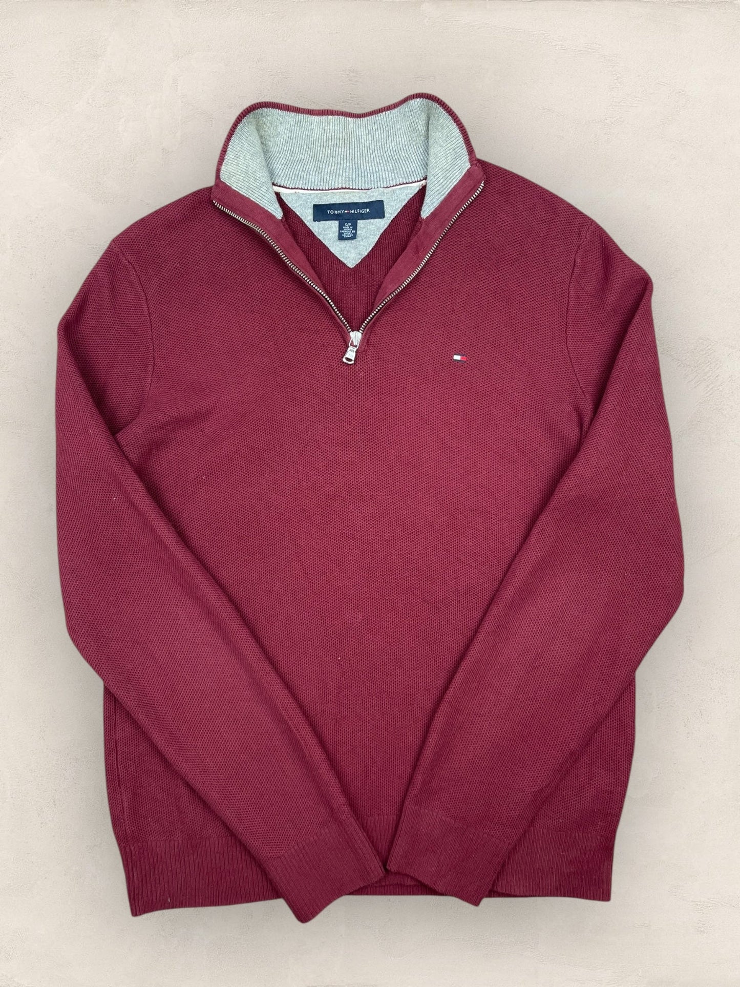 1/4 zip Homme Tommy Hilfiger Bordeaux S Ref:3672 - Bordeaux - S - amifrip