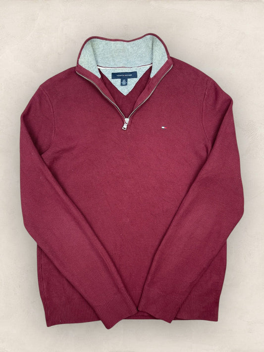 1/4 zip Homme Tommy Hilfiger Bordeaux S Ref:3672 - Bordeaux - S - amifrip