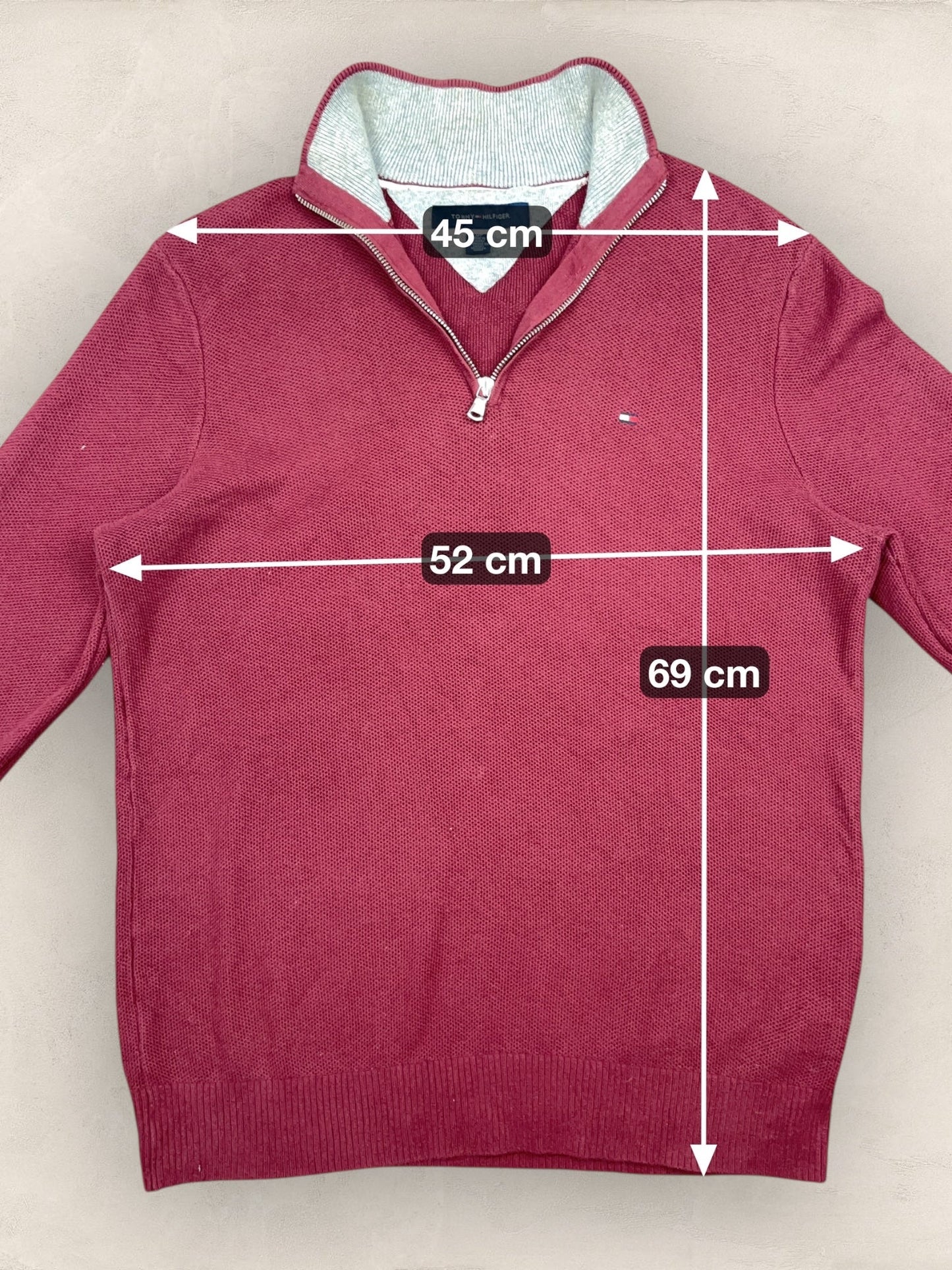 1/4 zip Homme Tommy Hilfiger Bordeaux S Ref:3672 - Bordeaux - S - amifrip