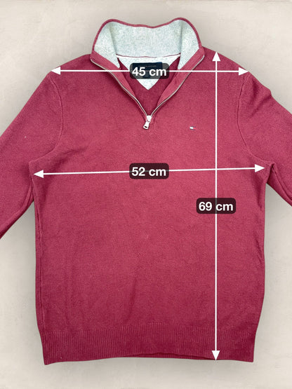 1/4 zip Homme Tommy Hilfiger Bordeaux S Ref:3672 - Bordeaux - S - amifrip