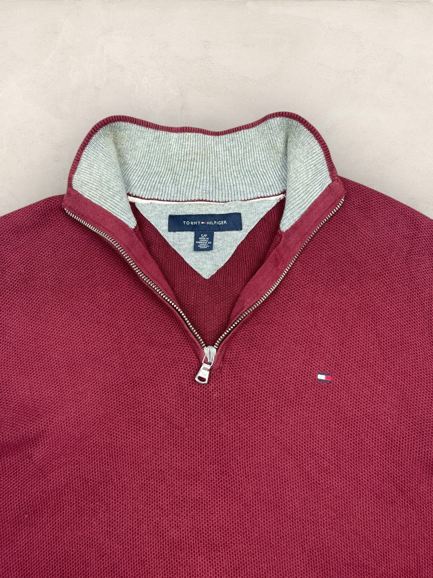 1/4 zip Homme Tommy Hilfiger Bordeaux S Ref:3672 - Bordeaux - S - amifrip