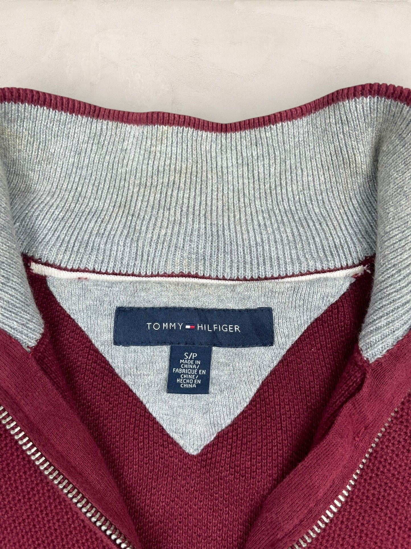 1/4 zip Homme Tommy Hilfiger Bordeaux S Ref:3672 - Bordeaux - S - amifrip