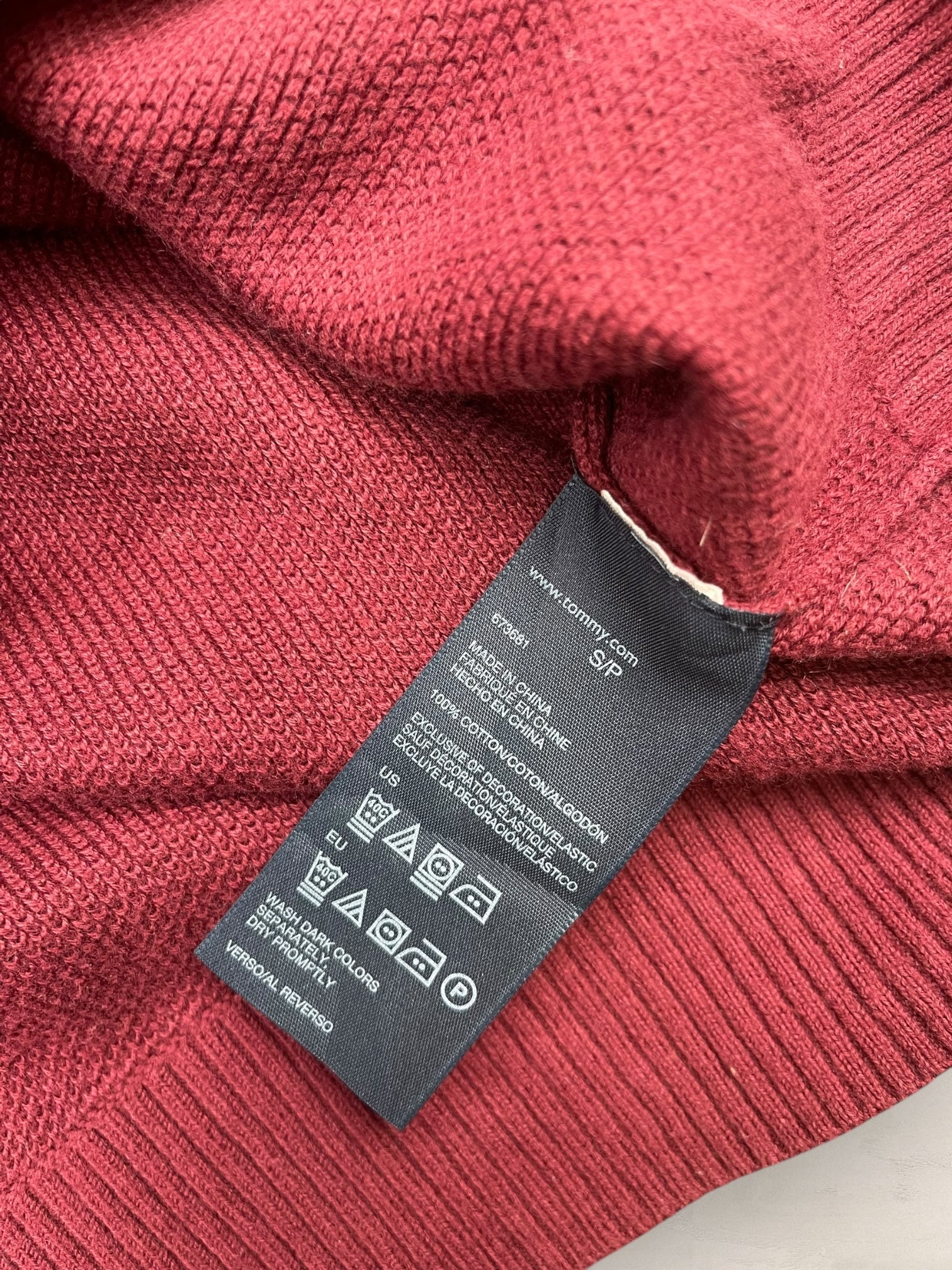 1/4 zip Homme Tommy Hilfiger Bordeaux S Ref:3672 - Bordeaux - S - amifrip