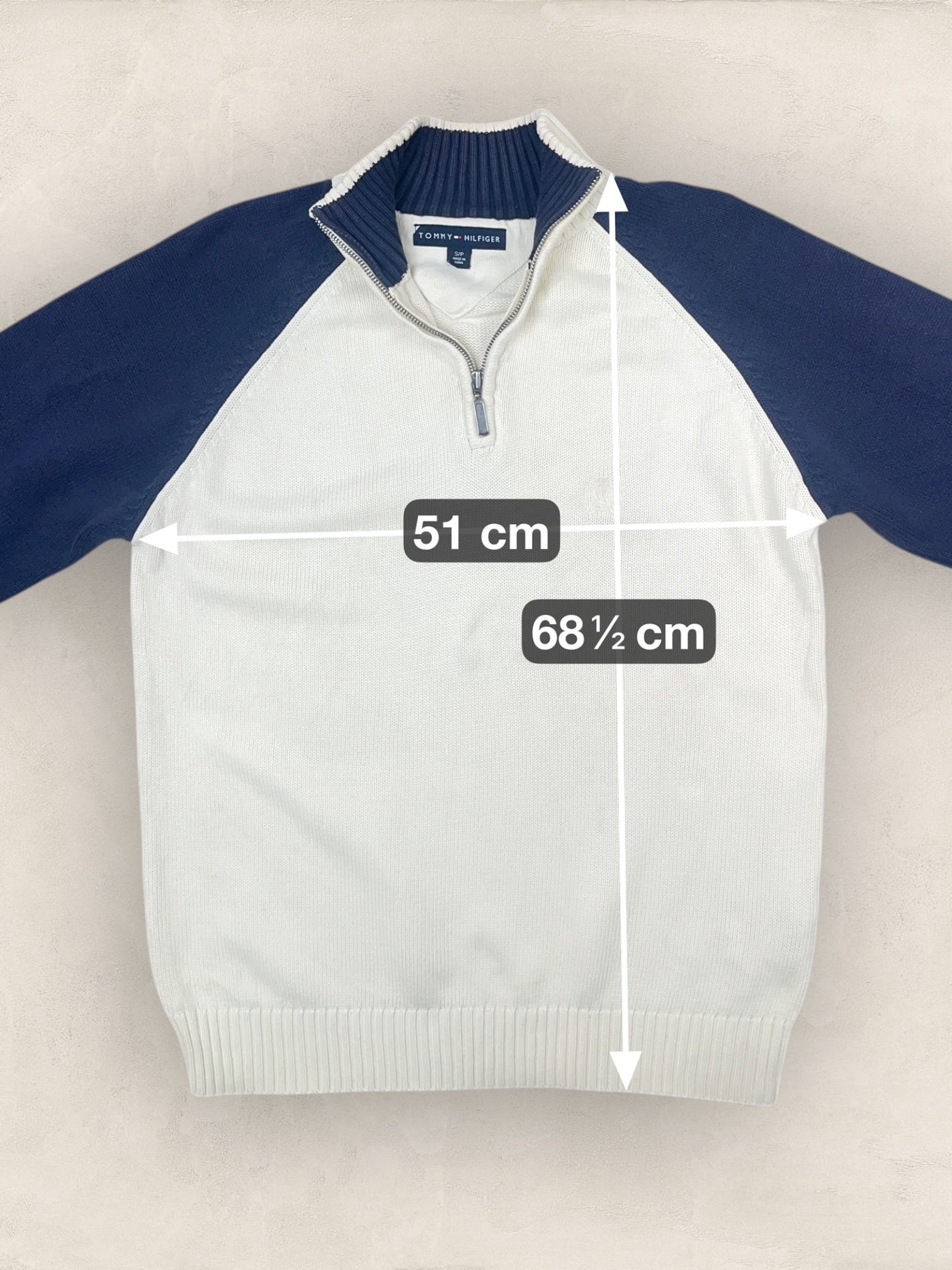 1/4 zip Homme Tommy Hilfiger Creme S Ref:3644 - Creme - S - amifrip