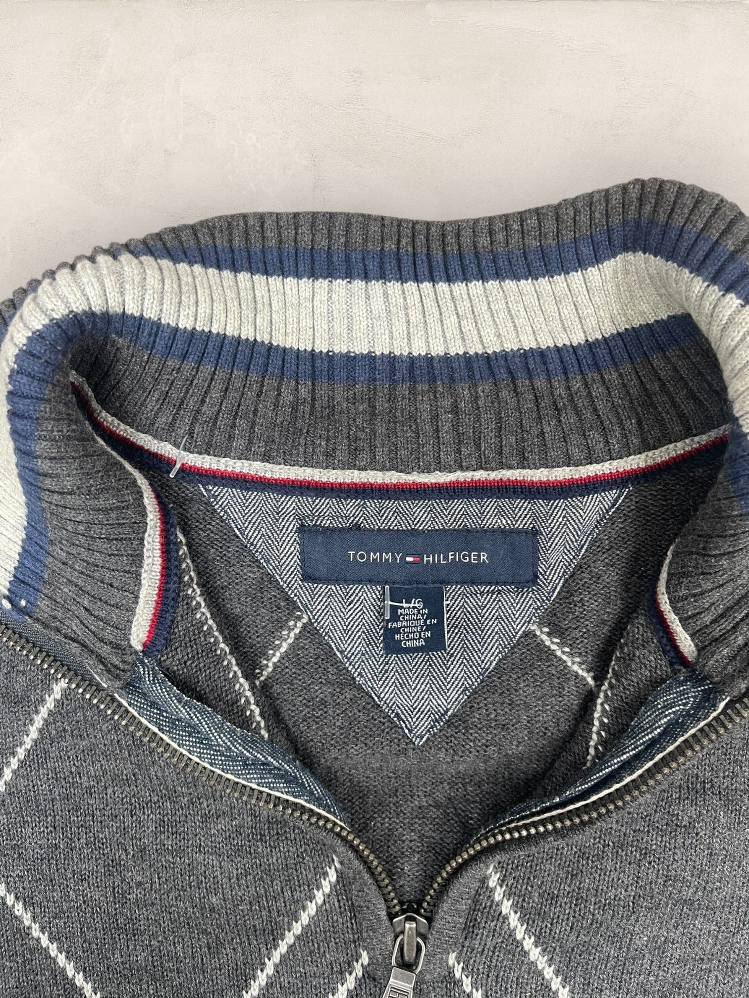 1/4 zip Homme Tommy Hilfiger Gris L Ref:3641 - Gris - L - amifrip