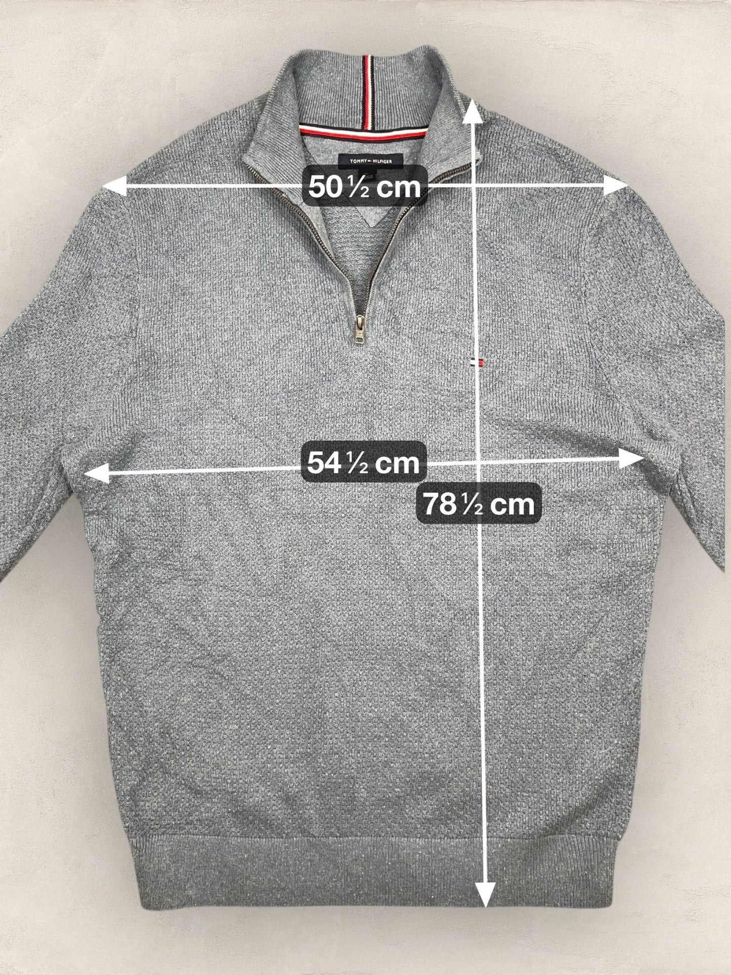 1/4 zip Homme Tommy Hilfiger Gris L Ref:3696 - Gris - L - amifrip