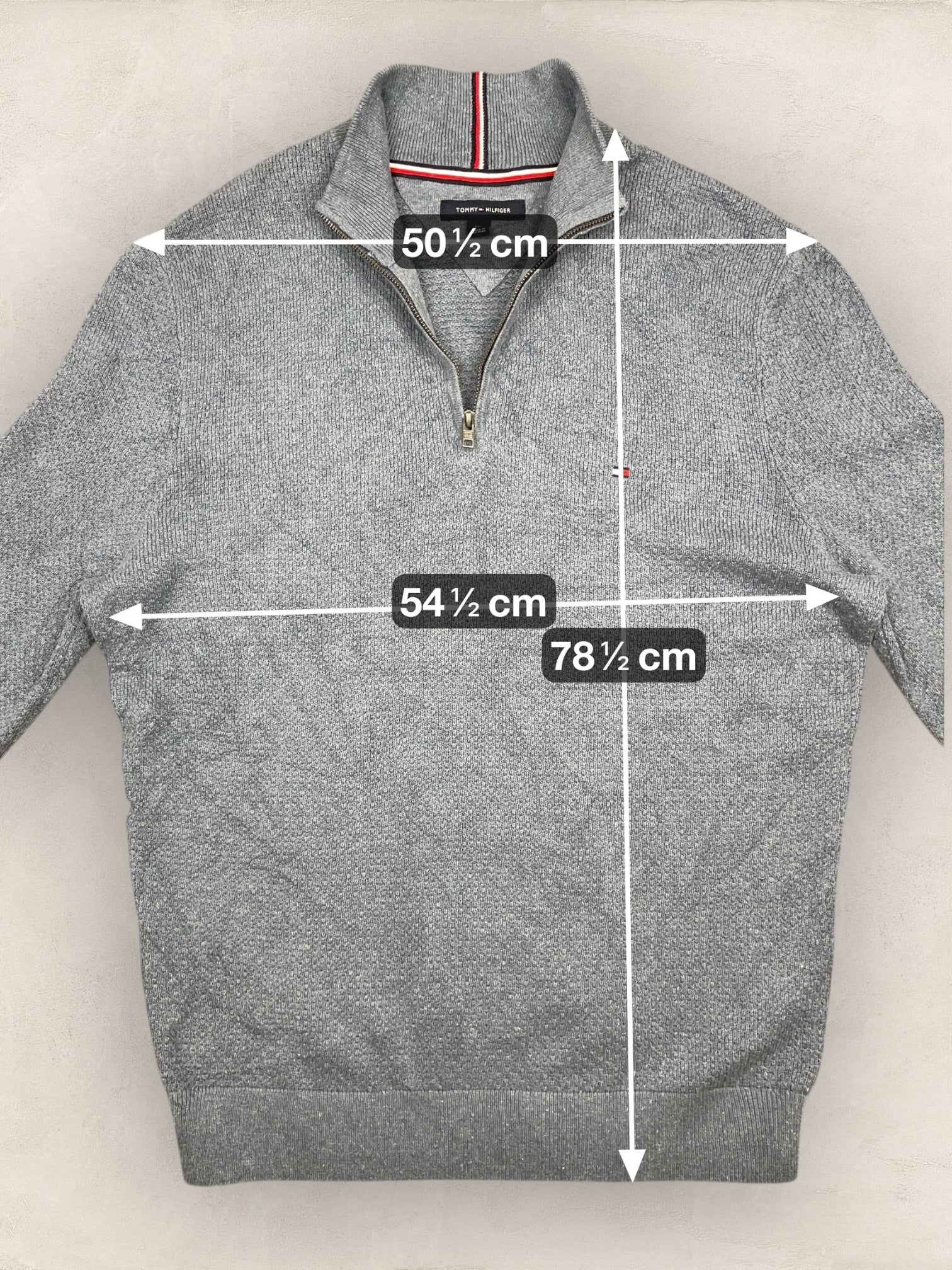 1/4 zip Homme Tommy Hilfiger Gris L Ref:3696 - Gris - L - amifrip