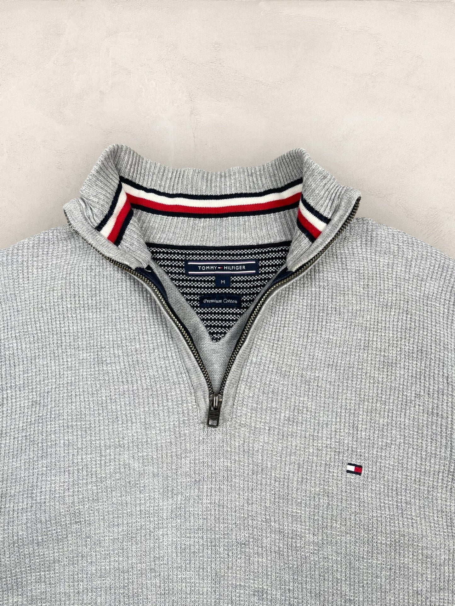 1/4 zip Homme Tommy Hilfiger Gris M Ref:3698 - Gris - M - amifrip