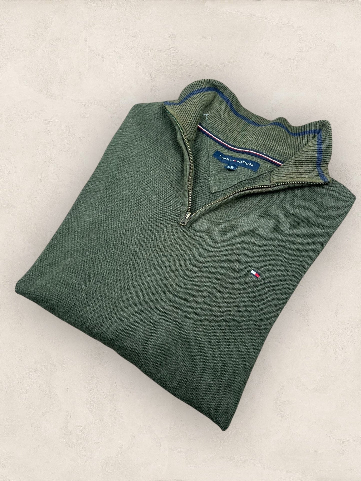 1/4 zip Homme Tommy Hilfiger Kaki XL Ref:3693 - Kaki - XL - amifrip