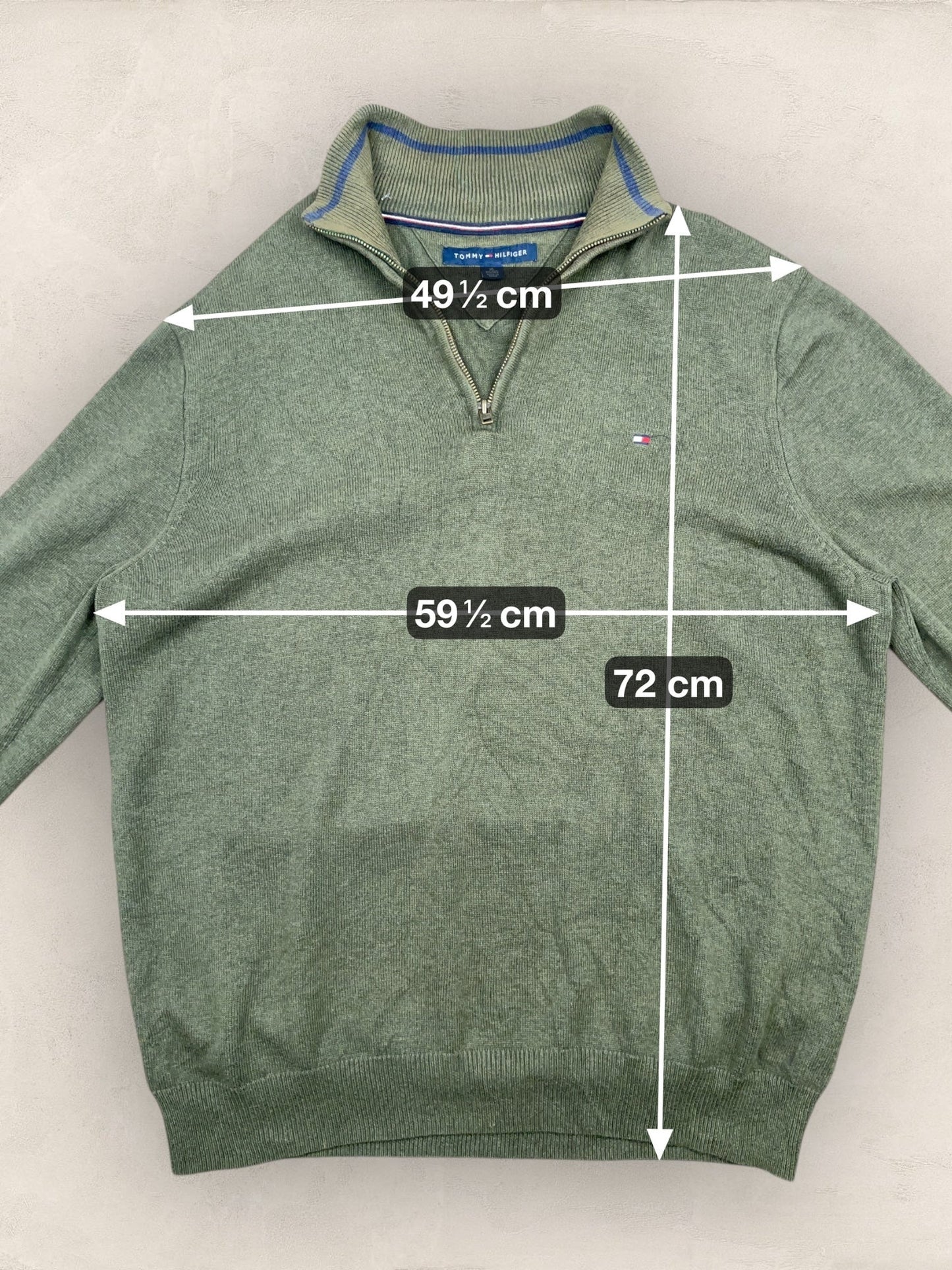 1/4 zip Homme Tommy Hilfiger Kaki XL Ref:3693 - Kaki - XL - amifrip