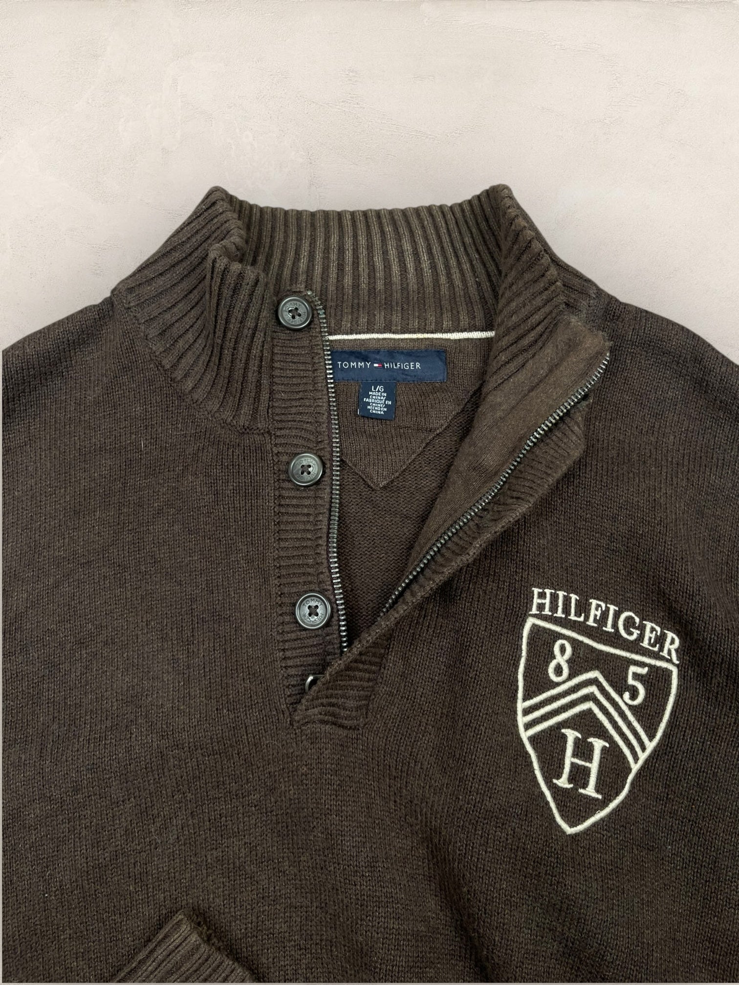 1/4 zip Homme Tommy Hilfiger Marron L Ref:3683 - Marron - L - amifrip