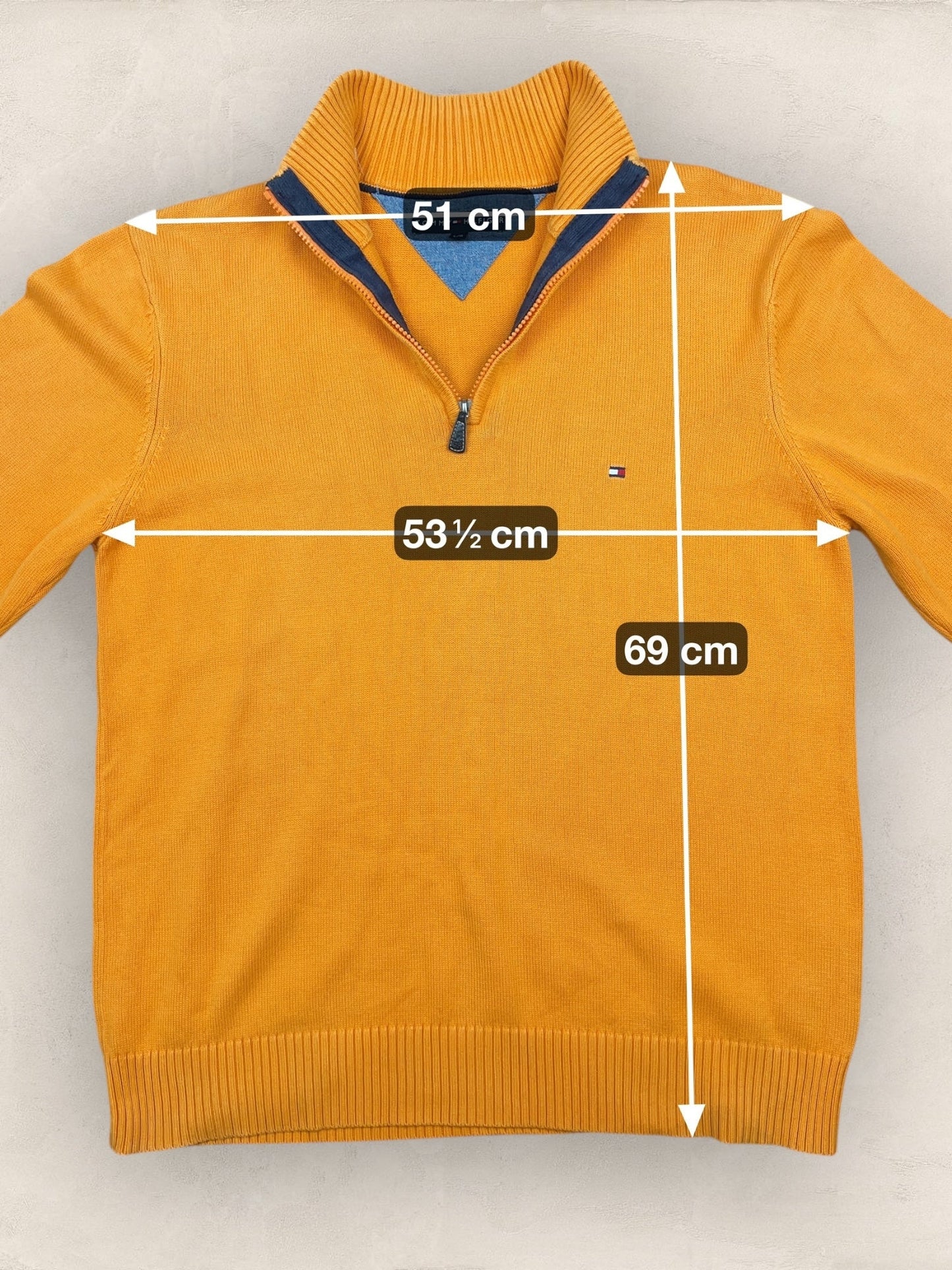 1/4 zip Homme Tommy Hilfiger Orange L Ref:3697 - Orange - L - amifrip
