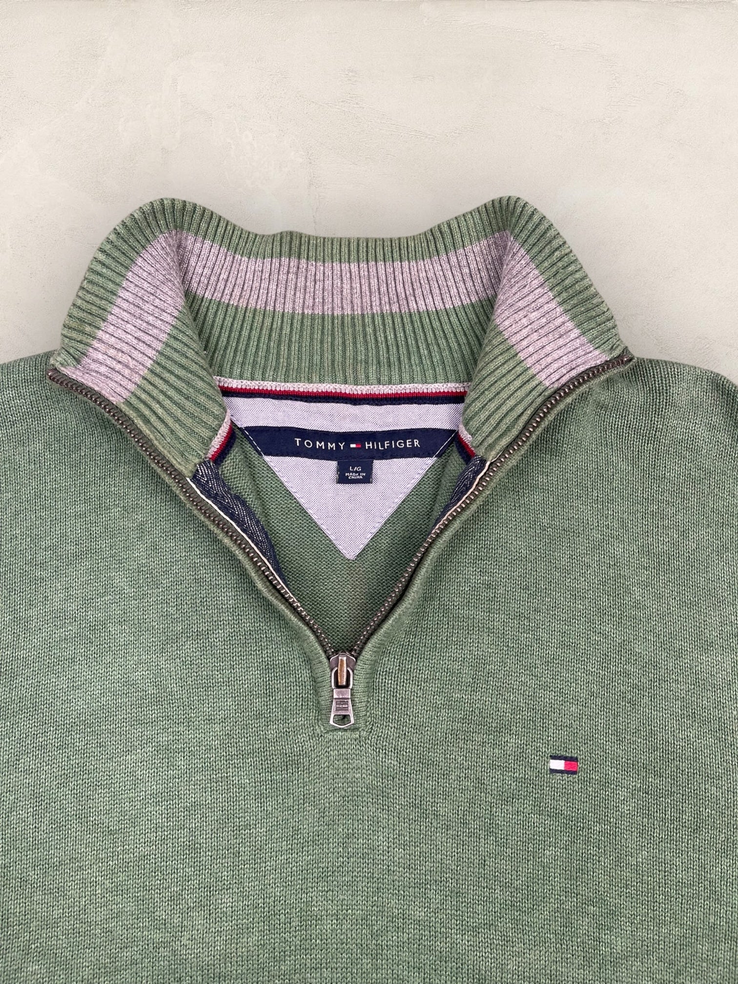 1/4 zip Homme Tommy Hilfiger Vert L Ref:3690 - Vert - L - amifrip