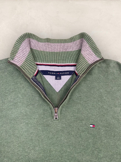 1/4 zip Homme Tommy Hilfiger Vert L Ref:3690 - Vert - L - amifrip