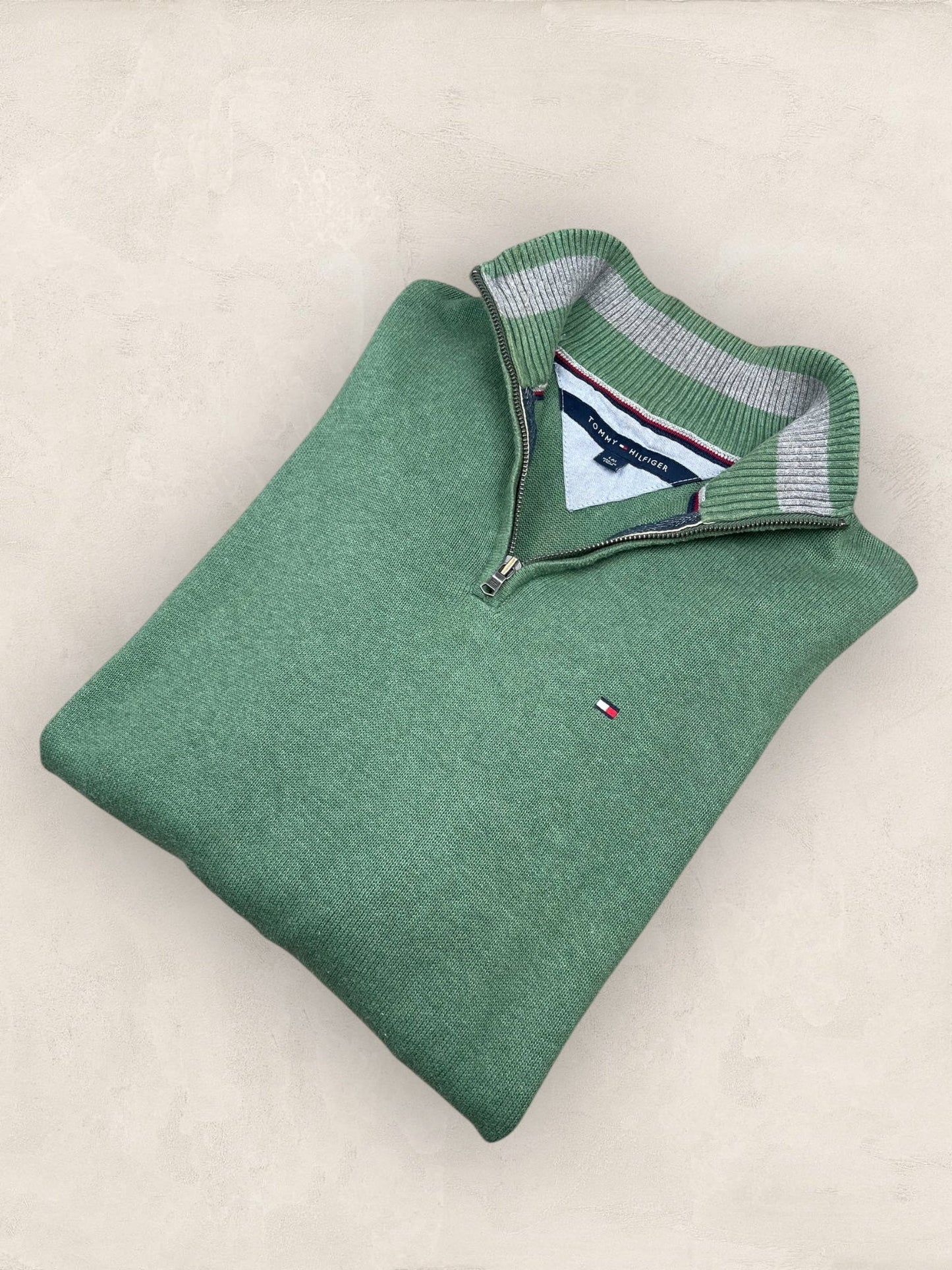 1/4 zip Homme Tommy Hilfiger Vert L Ref:3690 - Vert - L - amifrip
