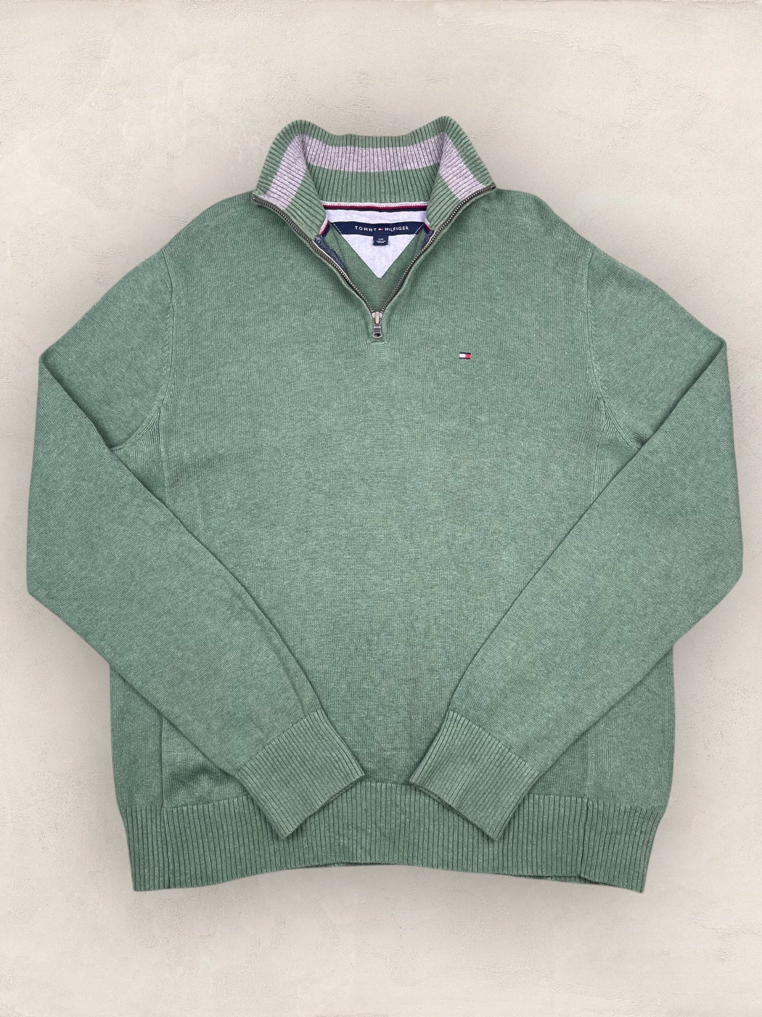 1/4 zip Homme Tommy Hilfiger Vert L Ref:3690 - Vert - L - amifrip