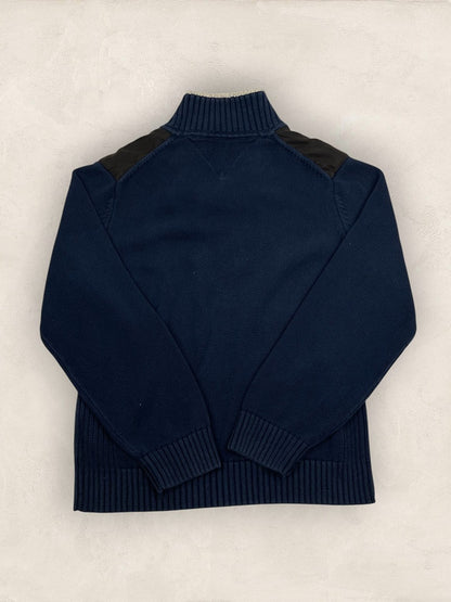 Pull 1/4 zip, Demi-zip Tommy Hilfiger - Homme Xl - Marine - Coton - Très bon état - Ts0225