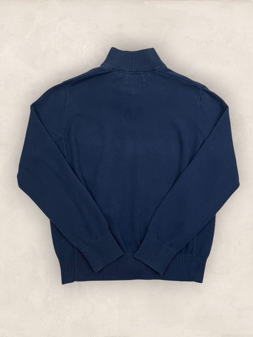Pull 1/4 zip, Demi-zip Tommy Hilfiger - Homme M - Marine - Coton - Très bon état - Ts0209