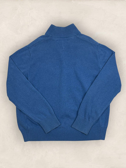 Pull 1/4 zip Tommy Hilfiger - Homme L - Bleu - Coton - Ts0210