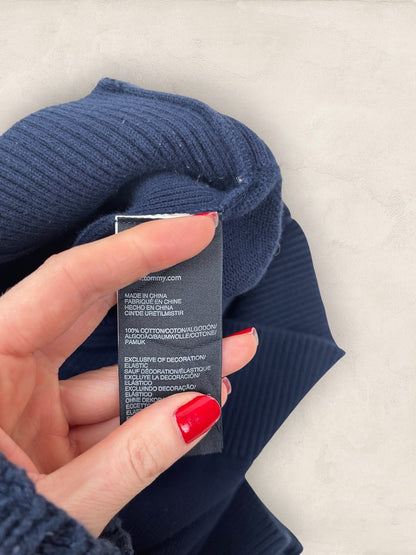 Pull 1/4 zip Tommy Hilfiger - Homme L - Bleu marine - Coton - Très bon état - TS0218