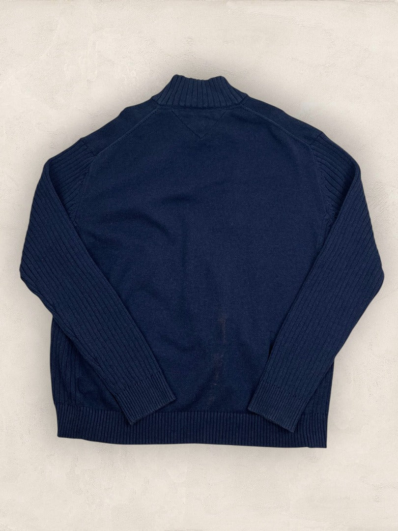 Pull Demi-zip Tommy Hilfiger - Homme Xxl - Marine - Coton - Ts0230