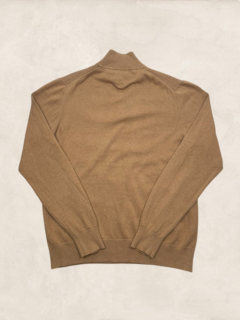 Pull 1/4 zip Tommy Hilfiger homme Xl - Marron - Coton - Très bon état - Ts0159
