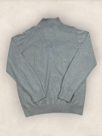 Pull Demi-zip Tommy Hilfiger homme Xl - Gris - Tbe - Ts0228