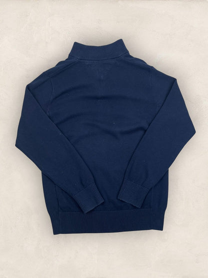 Pull 1/4 zip Tommy Hilfiger - Homme L - Bleu marine - Coton - Très bon état - TS0218