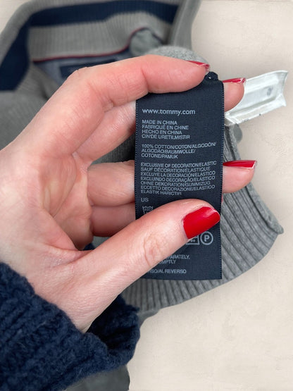 Pull 1/4 zip Tommy Hilfiger - Homme L - Gris - Coton - Tbe - TS0219