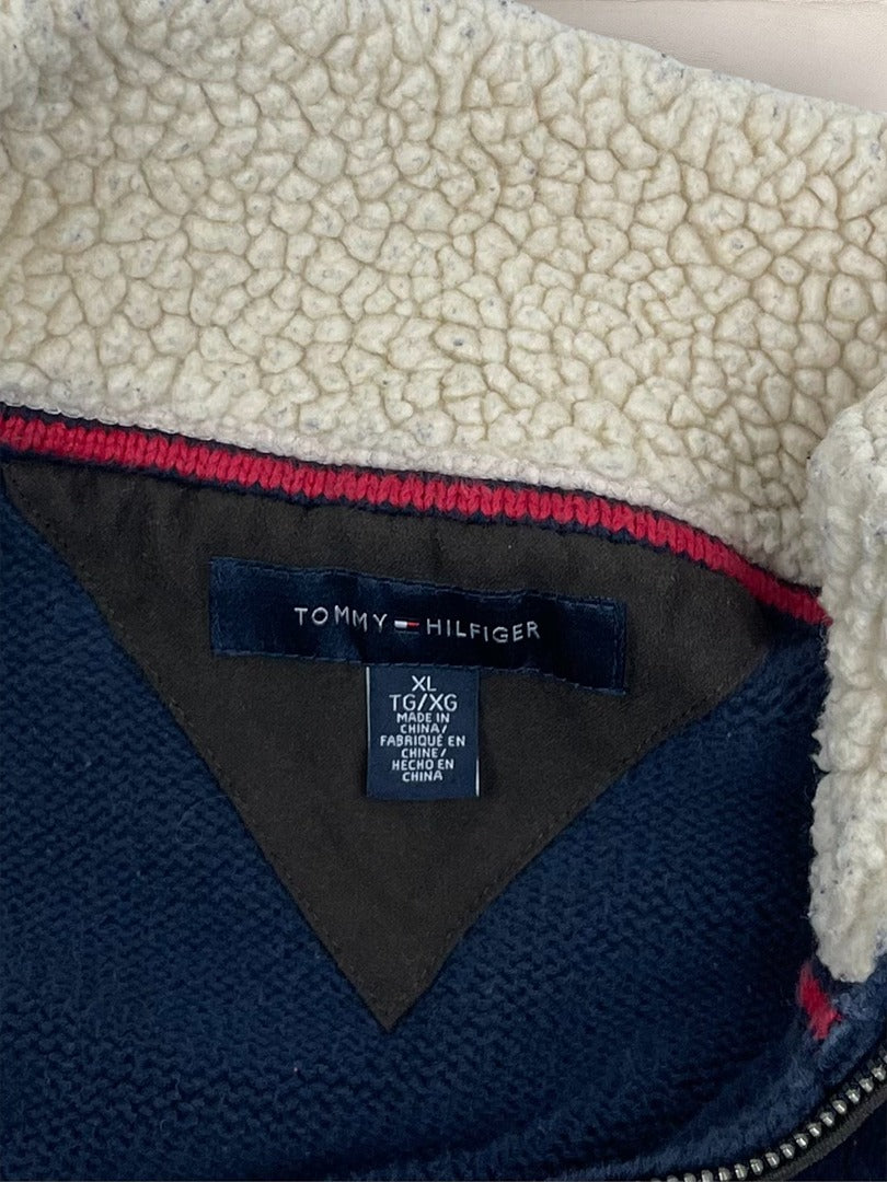 Pull 1/4 zip, Demi-zip Tommy Hilfiger - Homme Xl - Marine - Coton - Très bon état - Ts0225