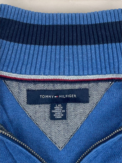 Pull 1/4 zip Tommy Hilfiger - Homme L - Bleu - Coton - Ts0210