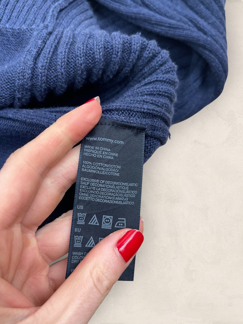 Pull Demi-zip Tommy Hilfiger - Homme Xxl - Marine - Coton - Ts0230