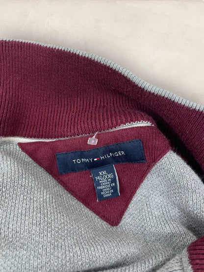 Pull 1/4 zip, Demi-zip Tommy Hilfiger - Homme Xxl - Gris - - Coton - Bon état - Ts0232
