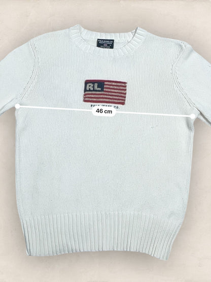Pull Ralph Lauren Flag/Drapeau Americain Blanc M Femme Ref : 2594