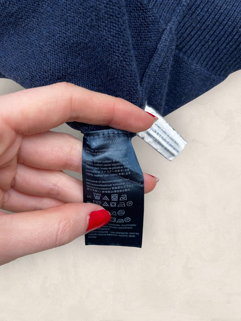 Pull 1/4 zip Tommy Hilfiger - Homme Xl - Marine - Coton - Très bon état - Ts0227