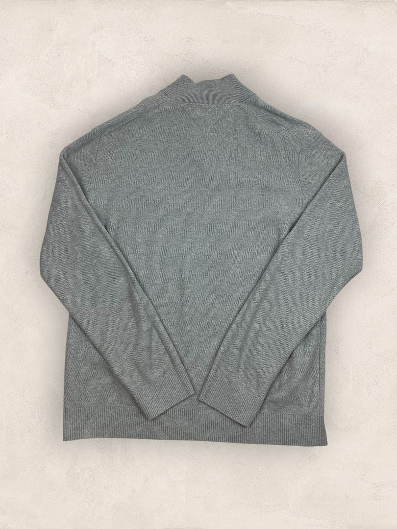 Pull 1/4 zip, Demi-zip Tommy Hilfiger - Homme Xxl - Gris - - Coton - Bon état - Ts0232