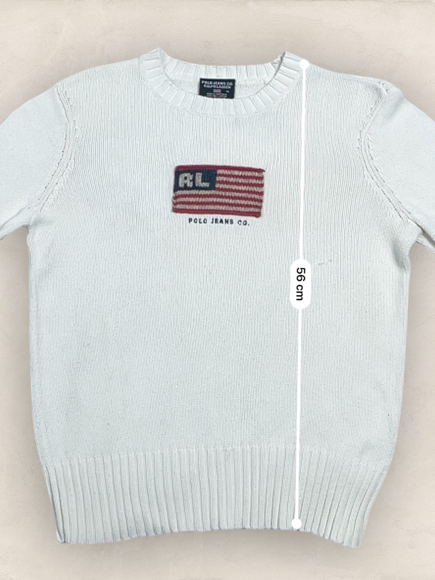 Pull Ralph Lauren Flag/Drapeau Americain Blanc M Femme Ref : 2594