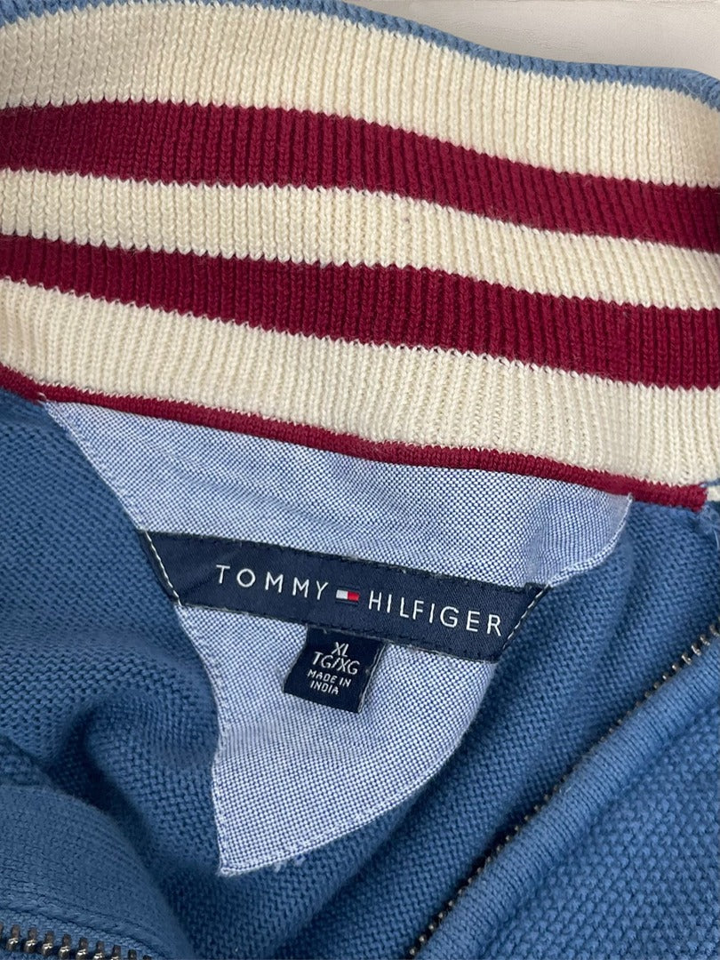 Pull 1/4 zip Tommy Hilfiger - Homme Xl - Bleu - Coton - Très bon état - Ts0226