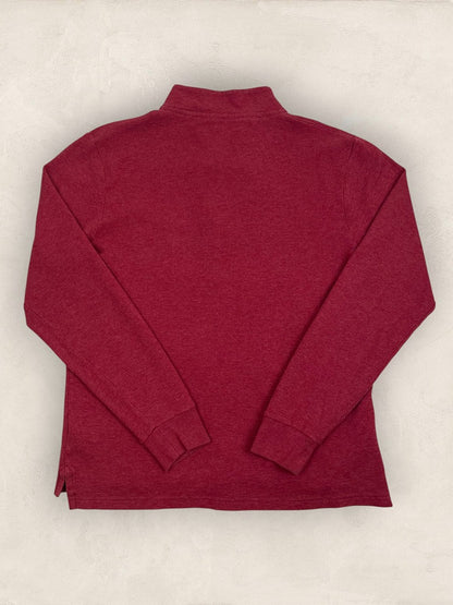 Pull 1/4 zip Tommy Hilfiger - homme L - bordeaux - coton - Ts0213