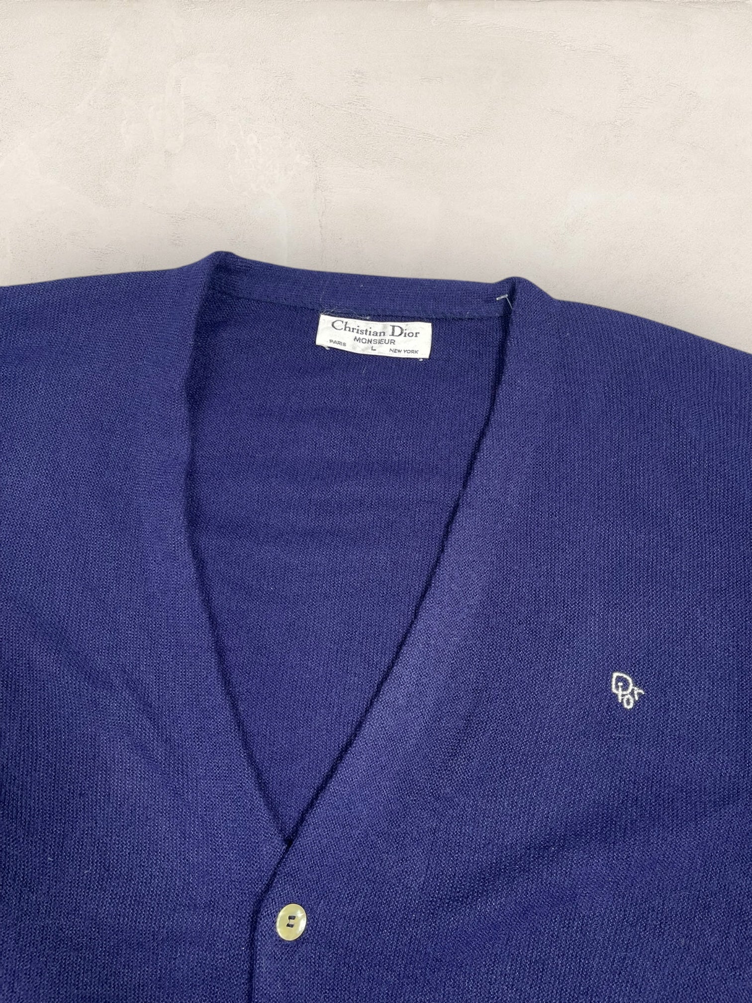 Cardigan Christian Dior Ref: 2554 - BLEU MARINE - L - amifrip - Friperie en ligne et vêtements vintage
